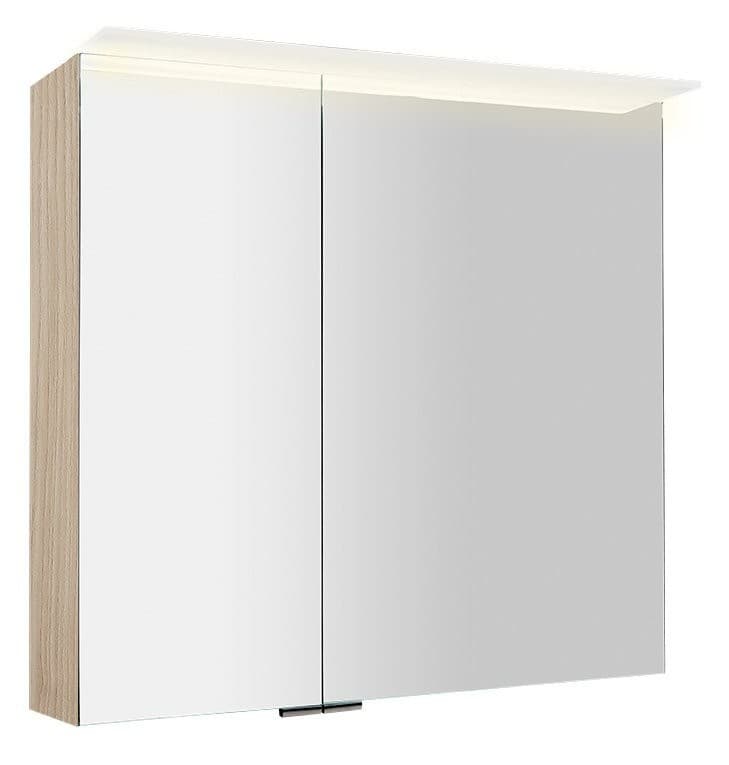 LINEX szafka z lustrem LED 80x70 cm, Wiąz Bardini