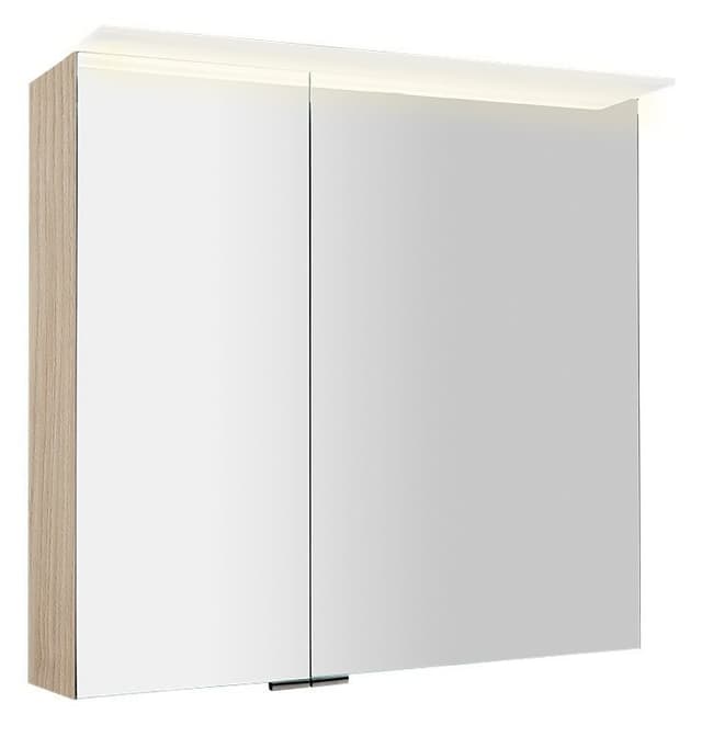 LINEX szafka z lustrem LED 80x70 cm, Wiąz Bardini