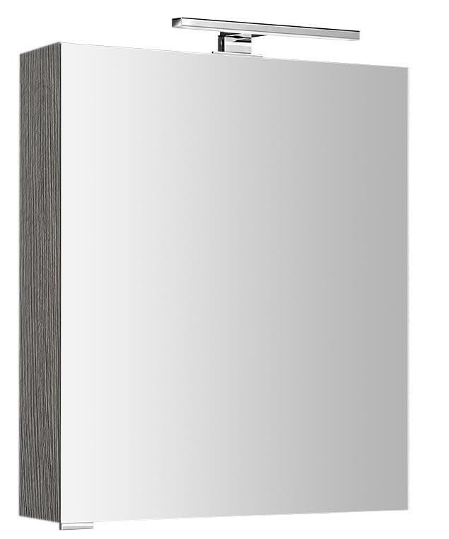 MIRRÓ szafka z lustrem LED 60x70 cm, dąb srebrny