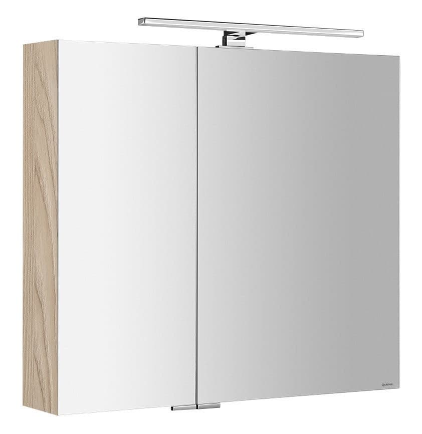 MIRRÓ szafka z lustrem i LED, 80x70x16cm, wiąz Bardini