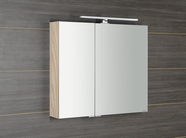 MIRRÓ szafka z lustrem i LED, 80x70x16cm, wiąz Bardini