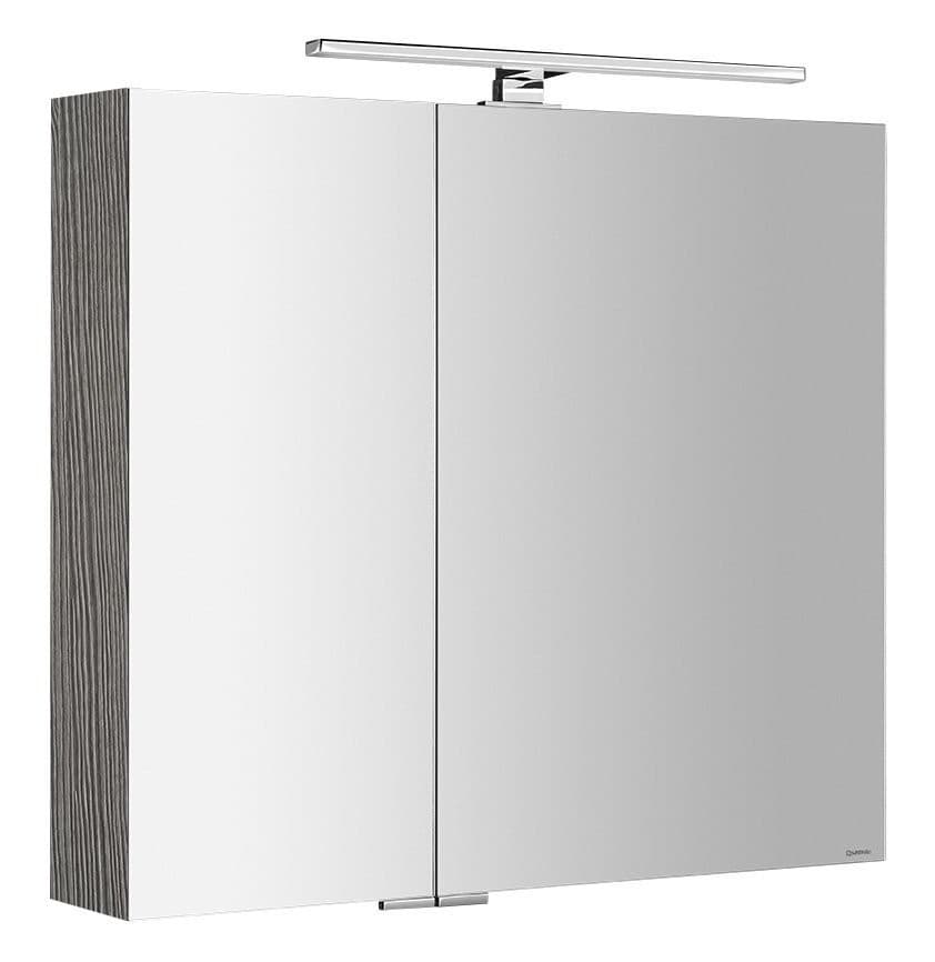 MIRRÓ szafka z lustrem LED 80x70 cm dąb srebrny