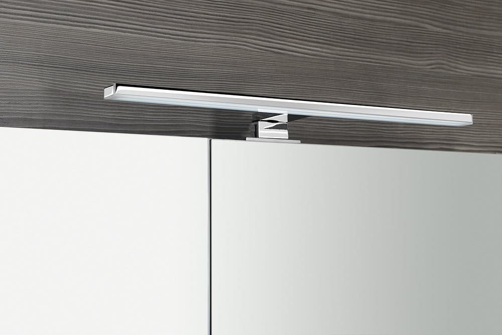 MIRRÓ szafka z lustrem LED 80x70 cm dąb srebrny