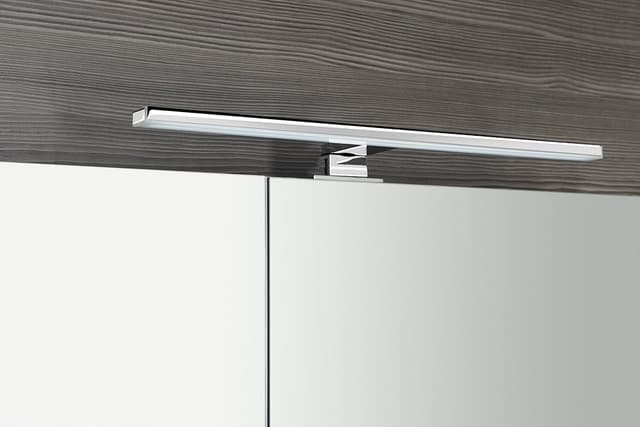 MIRRÓ szafka z lustrem LED 80x70 cm dąb srebrny