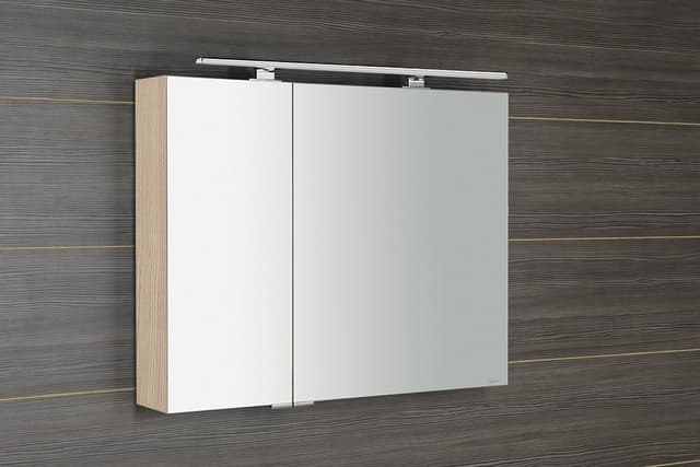 MIRRÓ szafka z lustrem LED 90x70 z wiązu Bardini