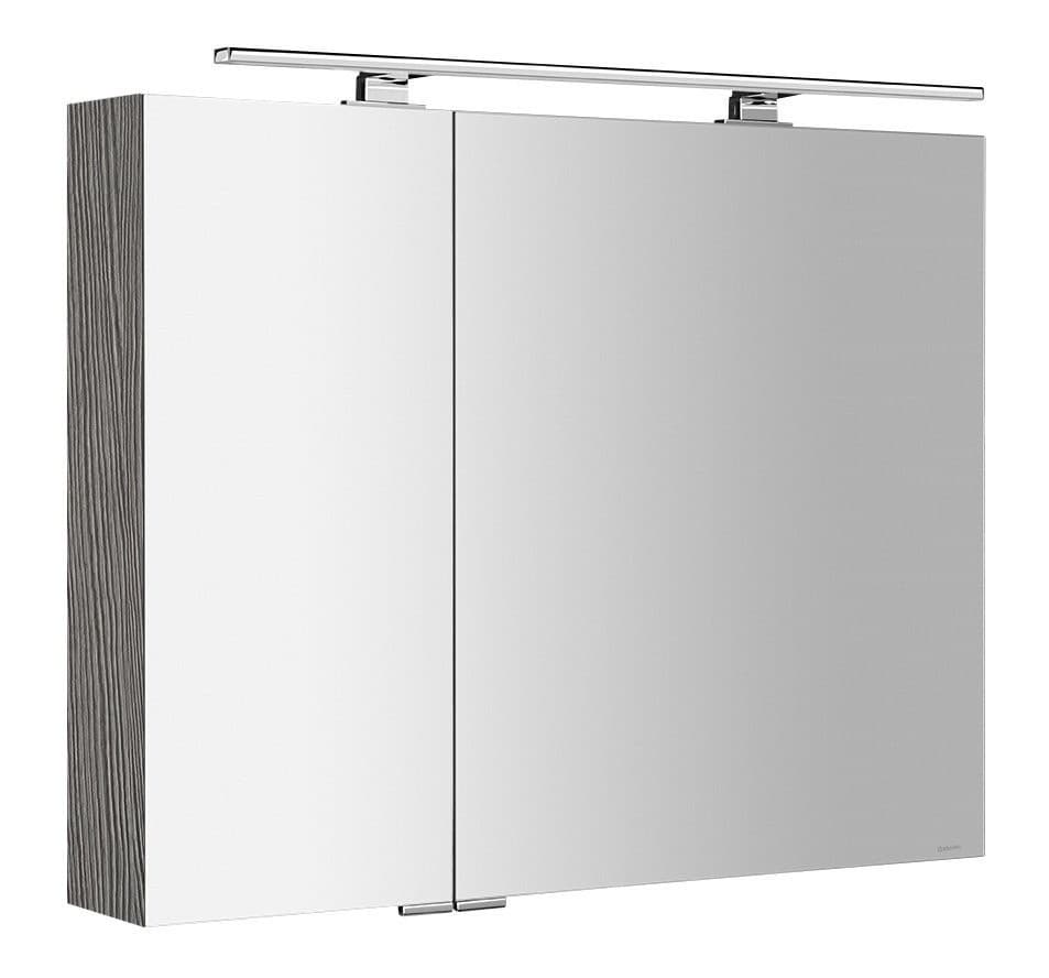 MIRRÓ szafka z lustrem LED 90x70 cm dąb srebrny