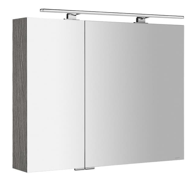 MIRRÓ szafka z lustrem LED 90x70 cm dąb srebrny