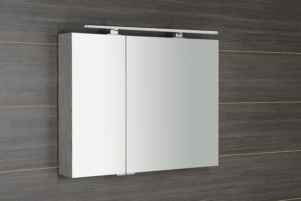 MIRRÓ szafka z lustrem LED 90x70 cm dąb srebrny