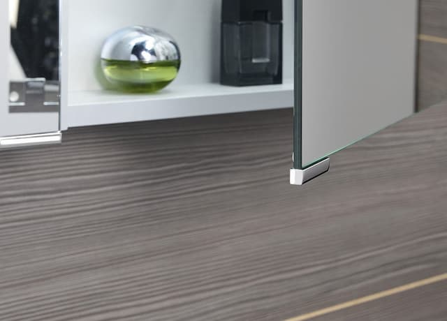 MIRRÓ szafka z lustrem LED 90x70 cm dąb srebrny