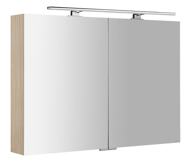 MIRRÓ szafka z lustrem LED, 100x70x16cm, wiąz Bardini