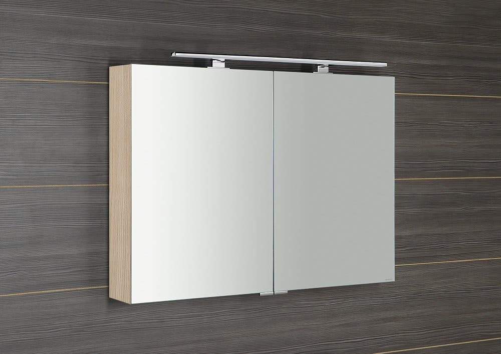 MIRRÓ szafka z lustrem LED, 100x70x16cm, wiąz Bardini