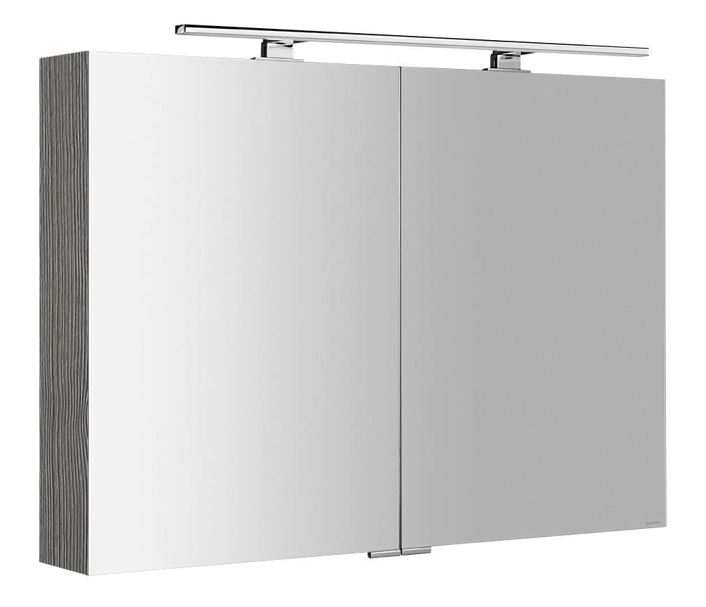 MIRRÓ szafka z lustrem LED 100x70 cm dąb srebrny