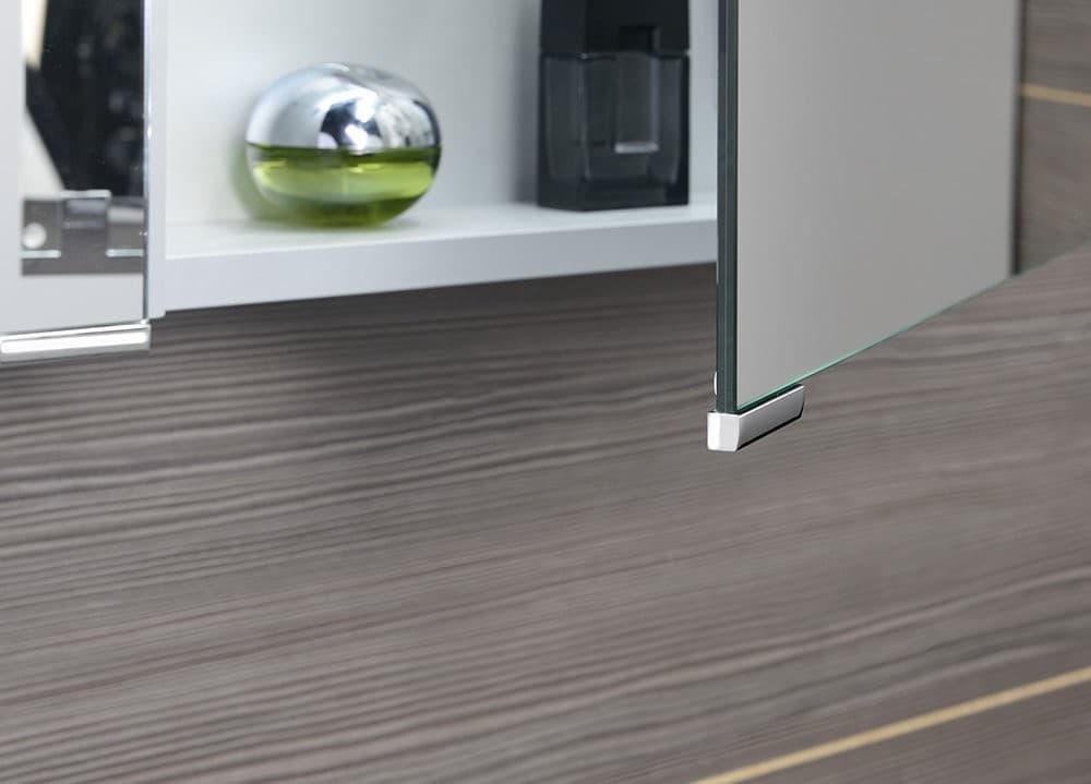 MIRRÓ szafka z lustrem LED 100x70 cm dąb srebrny