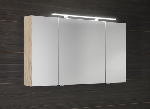 MIRRÓ szafka z lustrem LED, 3 drzwiczki, 120x70x16cm
