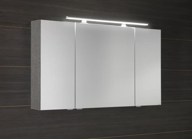 MIRRÓ szafka z lustrem LED 120x70x16cm dąb srebrny