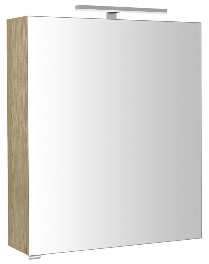 RIWA szafka lustrzana z LED, 60x70x17cm, wiąz Bardini