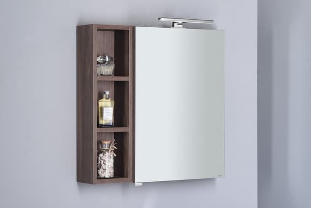 RIWA szafka z lustrem LED 60x70cm, sosna rustykalna