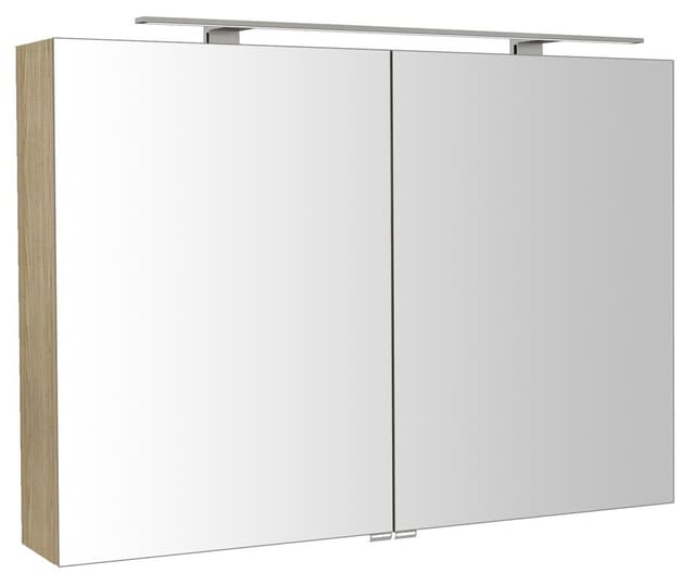 RIWA szafka lustrzana z LED, 101x70x17cm, wiąz Bardini