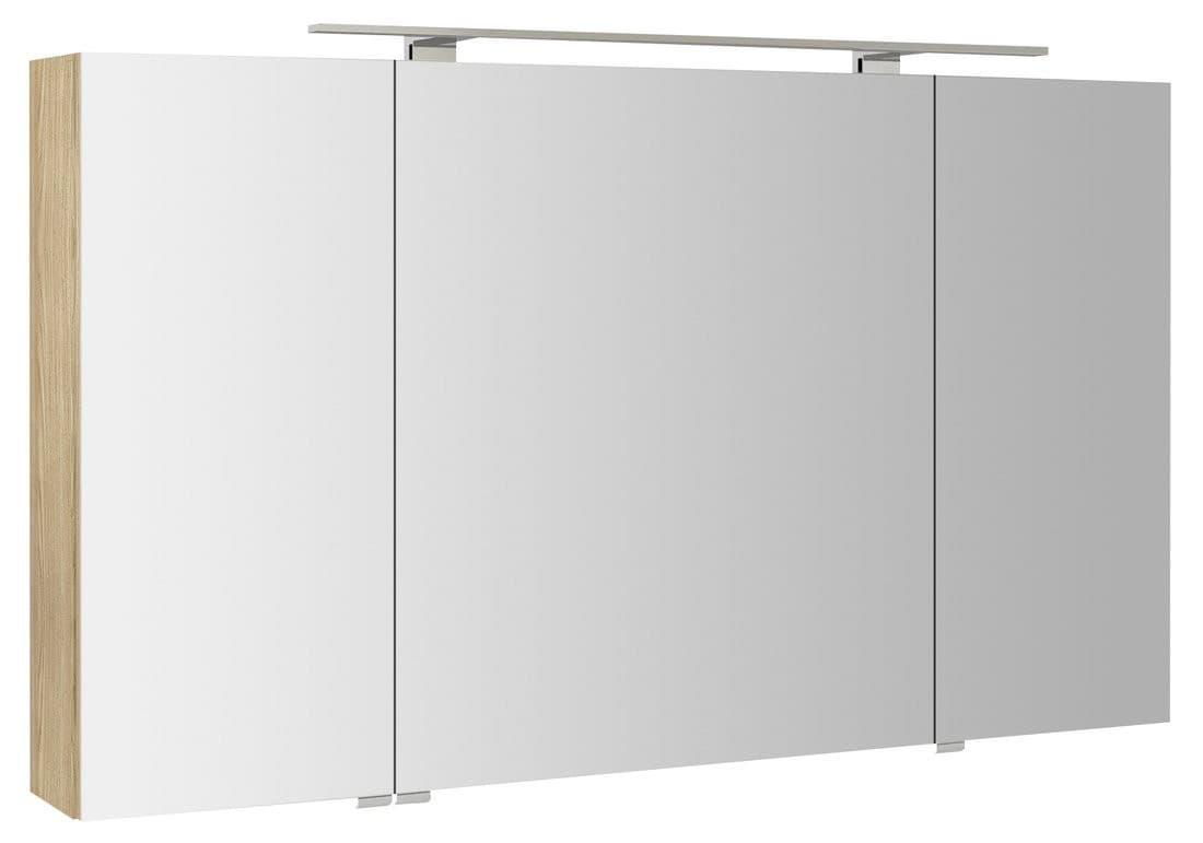 RIWA szafka lustrzana z oświetleniem LED, 3 drzwi, 121x70 cm