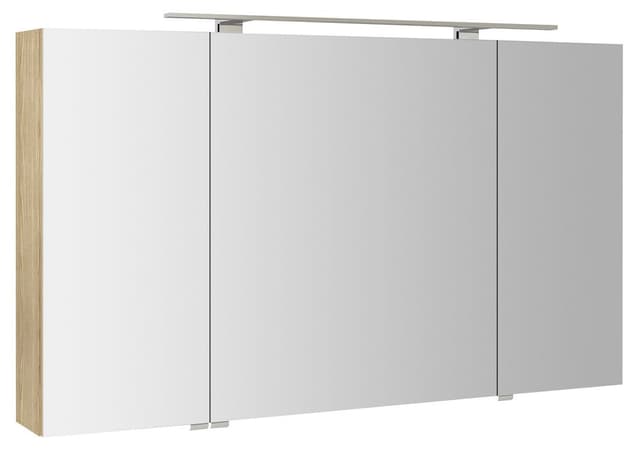 RIWA szafka lustrzana z oświetleniem LED, 3 drzwi, 121x70 cm