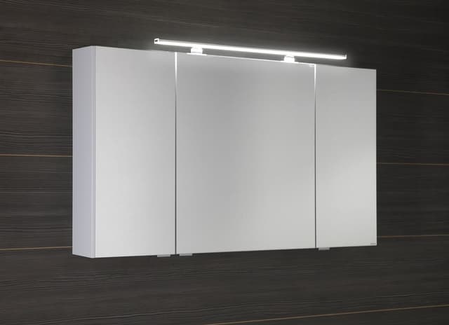 RIWA szafka z lustrem LED, 3 drzwiczki, dąb srebrny