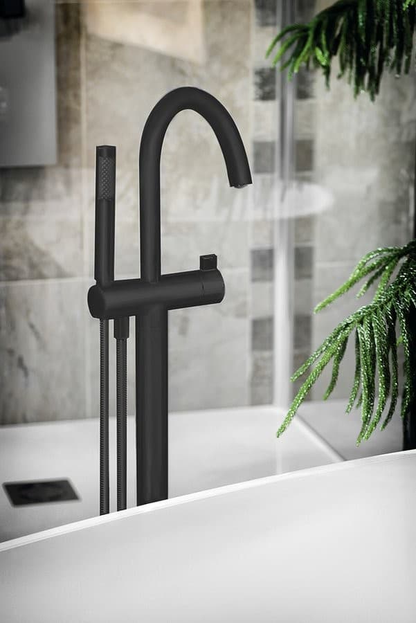 RHAPSODY bateria wannowa wolnostojąca czarny mat 1077 mm