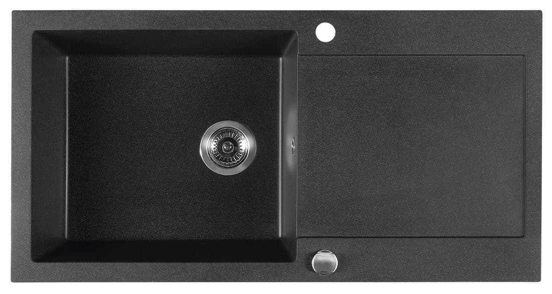 Granitowy zlewozmywak wpuszczany jednokomorowy z ociekaczem 97x50cm