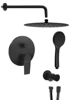 KAI zestaw prysznicowy podtynkowy z baterią, 2 wyjścia czarny