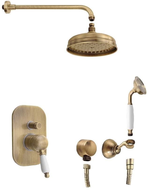 KIRKÉ WHITE zestaw prysznicowy z baterią podtynkową