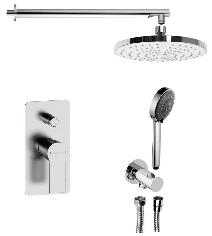 PAX zestaw natryskowy podtynkowy z baterią 2 wyjścia, chrom