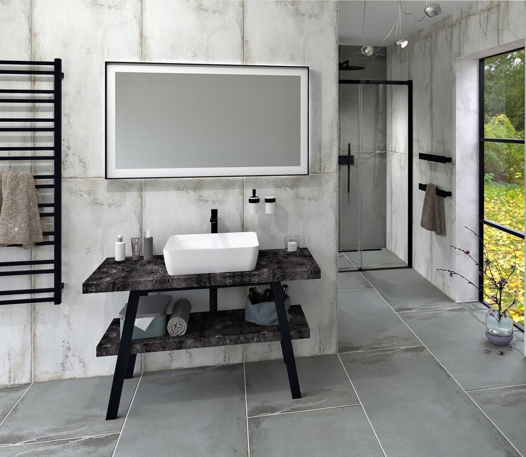 TWIGA konsola pod umywalkę 110x72x50 cm, czarna matowa