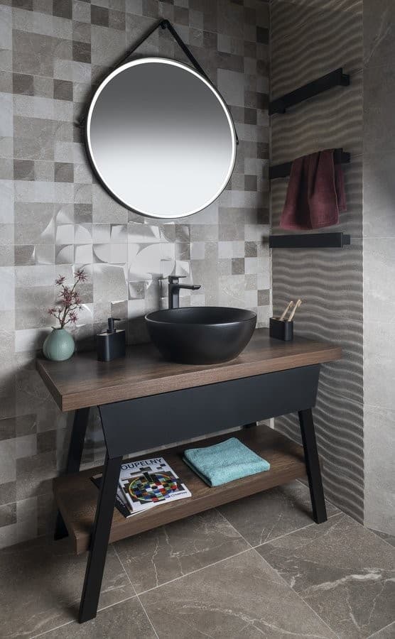 TWIGA konsola pod umywalkę 110x72 cm, czarny mat