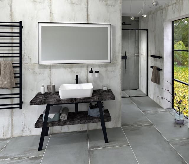 TWIGA konsola pod umywalkę 120x72x50 cm, czarny mat