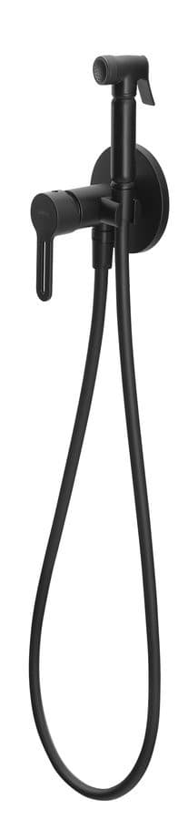 Podtynkowa bateria bidetowa z słuchawką i wężem czarny mat