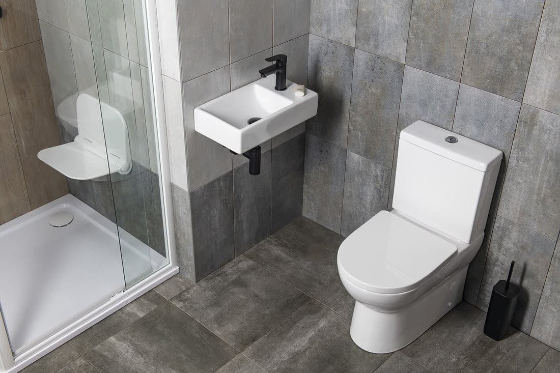 MINOS ceramiczna umywalka 45x26cm z baterią z prawej