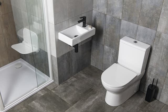 MINOS ceramiczna umywalka 45x26cm z baterią z prawej