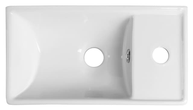 MINOS ceramiczna umywalka 40x22cm z baterią z prawej strony