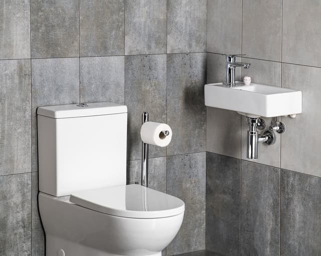 MINOS umywalka ceramiczna 40x22 cm z baterią lewą