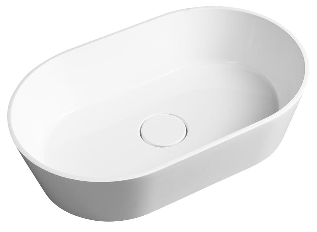 GERANO umywalka kompozytowa nablatowa 60x38cm z pokrywą