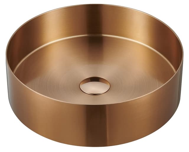 AURUM umywalka ze stali nierdzewnej, 38 cm z korkiem