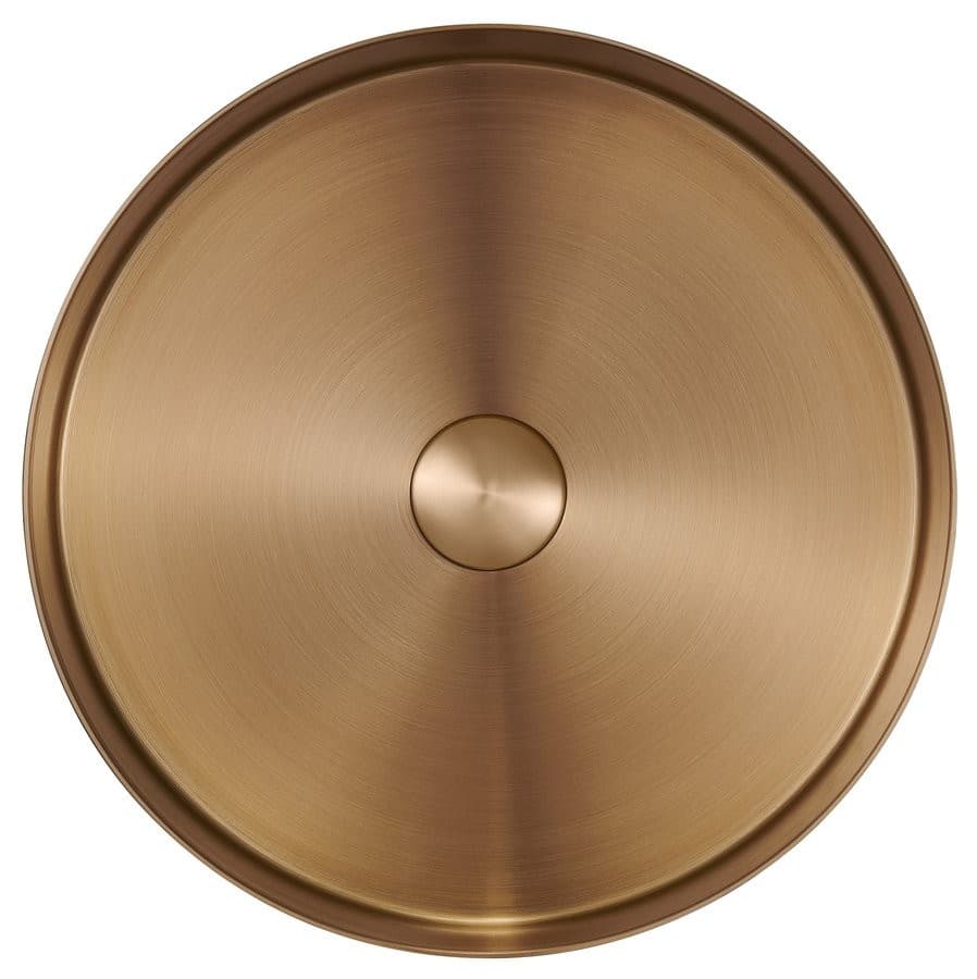 AURUM umywalka ze stali nierdzewnej, 38 cm z korkiem