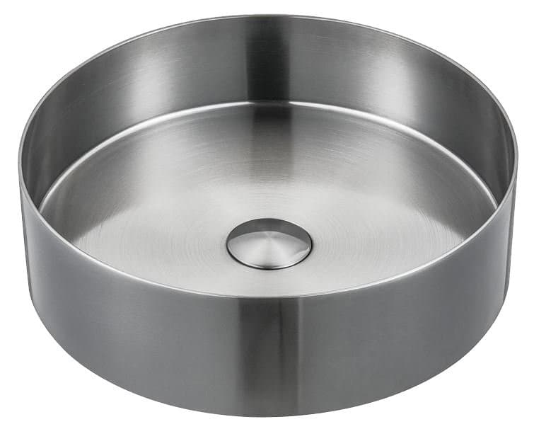 AURUM umywalka stal nierdzewna 38 cm z korkiem mat