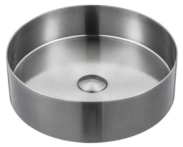 AURUM umywalka stal nierdzewna 38 cm z korkiem mat