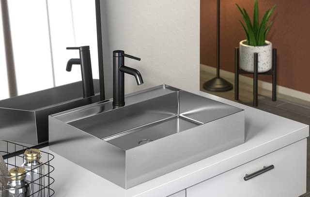 AURUM umywalka stal nierdzewna 55x42 cm z korkiem