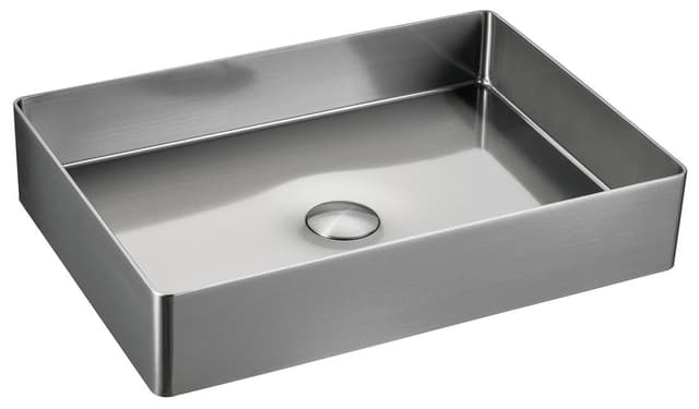 AURUM umywalka ze stali nierdzewnej 50x35 cm z korkiem