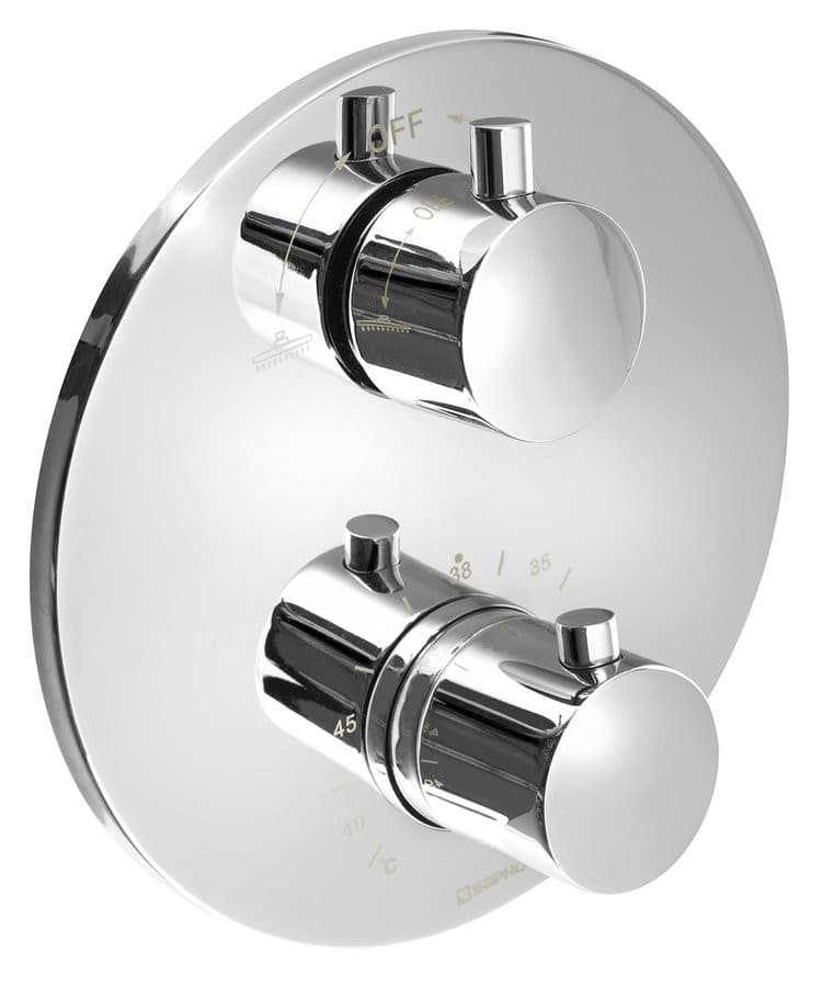 Termostatyczna bateria prysznicowa podtynkowa SOLARIS, 2 wyjścia, chrom