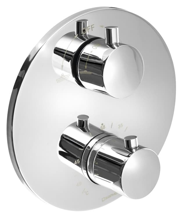 Termostatyczna bateria prysznicowa podtynkowa SOLARIS, 2 wyjścia, chrom