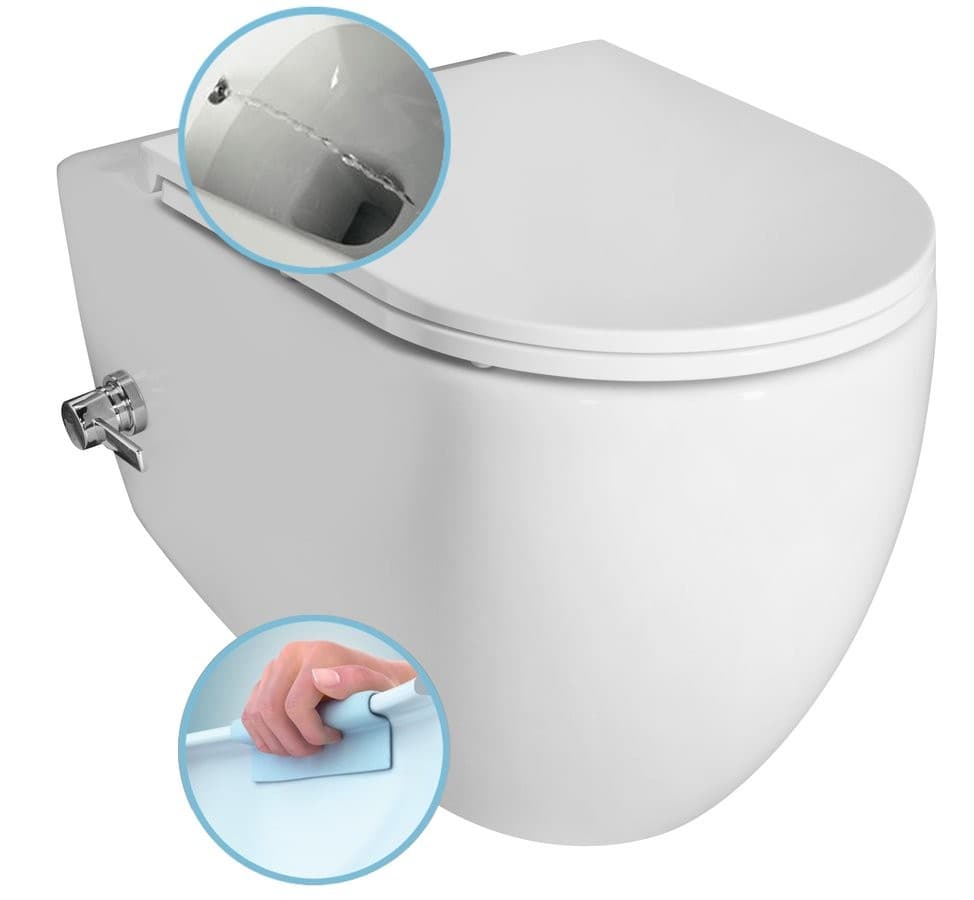 INFINITY CLEANWASH WC wiszące Rimless z dyszą bidetową 36,5x53cm