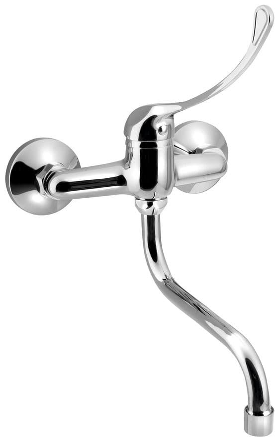 AQUALINE 35 bateria umywalkowa/kuchenna ścienna z dźwignią medyczną