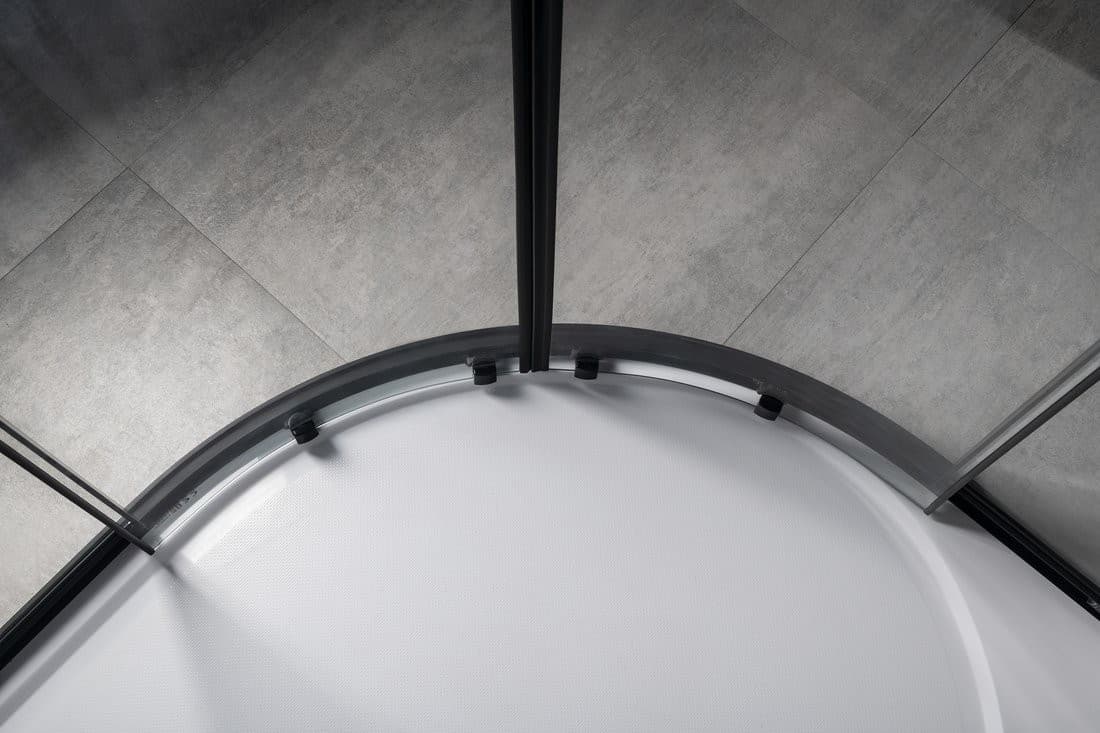 SIGMA SIMPLY BLACK półokrągła kabina prysznicowa 800x800mm
